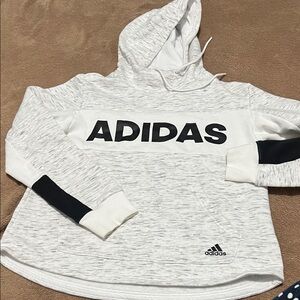 Adidas Heathered White and Black Pullover